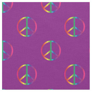 Regenbogen-Friedenszeichen Lila Stoff