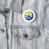 Regenbogen-Friedenszeichen mit frohen Weihnachten! Button (Beispiel)