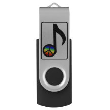 Regenbogen-Friedenszeichen-Musiknote Flashdrive