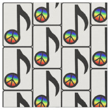 Regenbogen-Friedenszeichen-Musiknote-Gewebe