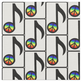 Regenbogen-Friedenszeichen-Musiknote-Gewebe Stoff
