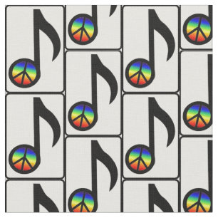 Regenbogen-Friedenszeichen-Musiknote-Gewebe Stoff