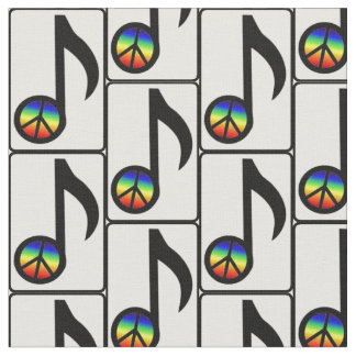 Regenbogen-Friedenszeichen-Musiknote-Gewebe Stoff