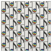 Regenbogen-Friedenszeichen-Musiknote-Gewebe Stoff (Muster)