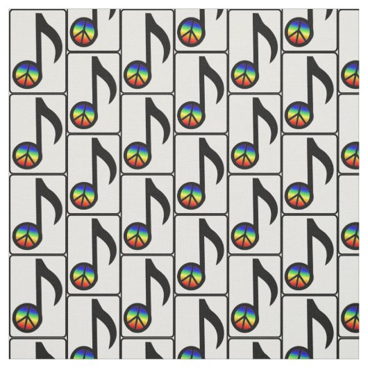 Regenbogen-Friedenszeichen-Musiknote-Gewebe Stoff (Muster)