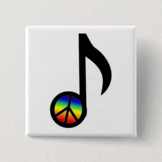 Regenbogen Friedenszeichen Musiknote Knopf Button Zazzle De