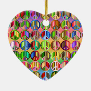 Regenbogen-Friedenszeichen-Porzellanornament Keramik Ornament