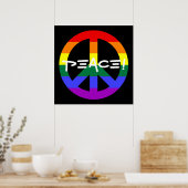 Regenbogen-Friedenszeichen Poster (Küche)