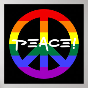 Regenbogen-Friedenszeichen Poster