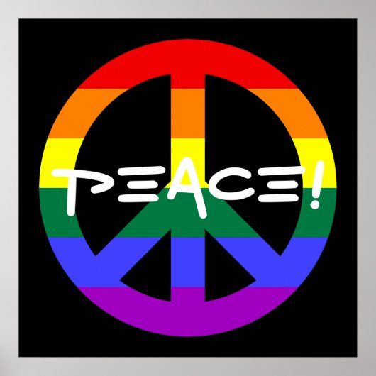 Regenbogen-Friedenszeichen Poster (Vorne)