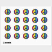 Regenbogen-Friedenszeichen Runder Aufkleber (Blatt)