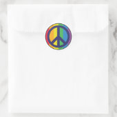 Regenbogen-Friedenszeichen Runder Aufkleber (Tasche)