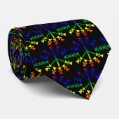 Regenbogen-Friedenszeichen-Spirale Krawatte (Gerollt)