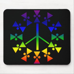 Regenbogen-Friedenszeichen-Spirale Mousepad