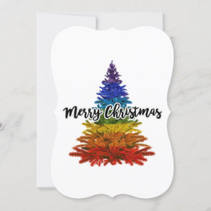Regenbogen fröhlicher Weihnachtsbaum Einladung