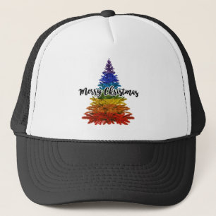 Regenbogen fröhlicher Weihnachtsbaum Truckerkappe