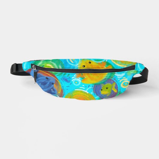 Regenbogen-Frösche Bauchtasche (Vorderseite)