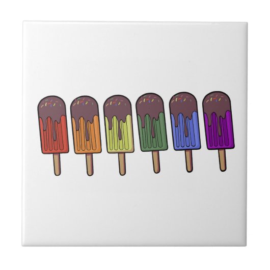 Regenbogen-Frozen-Pop-Parade Fliese (Vorderseite)