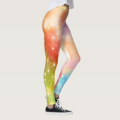 Regenbogen-Funkel-Galaxie Leggings (Rechts)