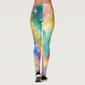 Regenbogen-Funkel-Galaxie Leggings (Rückseite)