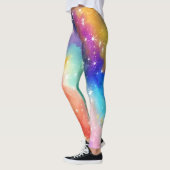 Regenbogen-Funkel-Galaxie Leggings (Links)