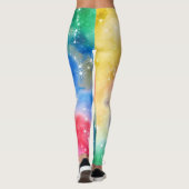 Regenbogen-Funkel-Galaxie Leggings (Rückseite)
