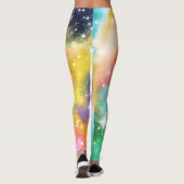 Regenbogen-Funkel-Galaxie Leggings (Rückseite)