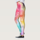 Regenbogen-Funkel-Galaxie Leggings (Links)
