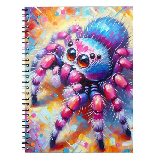 Regenbogen-Funkel-Spinne-Notizbuch Notizblock (Vorderseite)