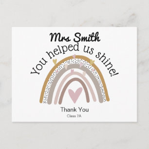 Regenbogen für Dankeschön-Lehrergeschenk Postkarte