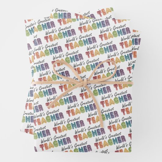 Regenbogen für den weltgrößten Lehrer Geschenkpapier Set (Beispiel)