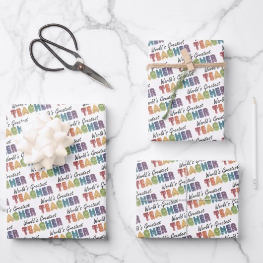 Regenbogen für den weltgrößten Lehrer Geschenkpapier Set (Vorderseite)