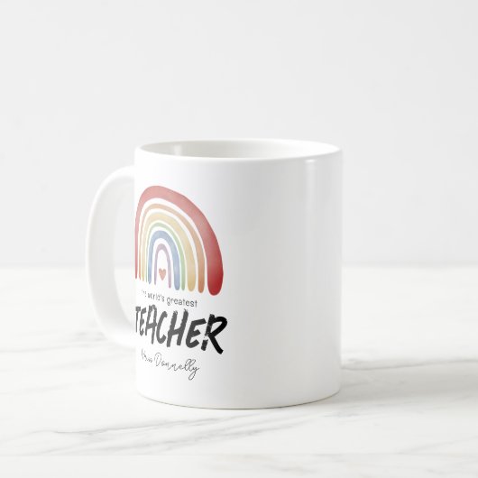 Regenbogen für den weltgrößten Lehrer Kaffeetasse (Vorderseite Links)