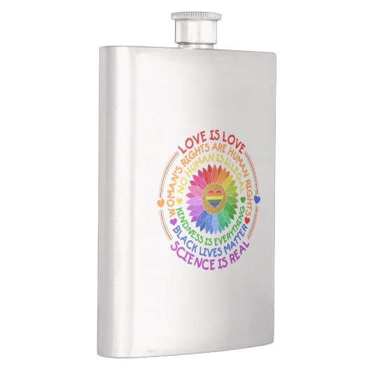 Regenbogen für Flora und Fauna Politische und sozi Flachmann (Rechts)