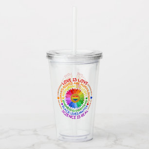 Regenbogen für Flora und Fauna Politischer und soz Acryltrinkbecher