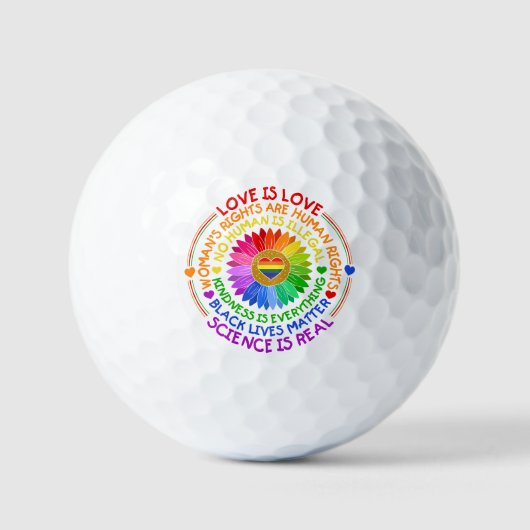 Regenbogen für Flora und Fauna Politischer und soz Golfball (Vorderseite)