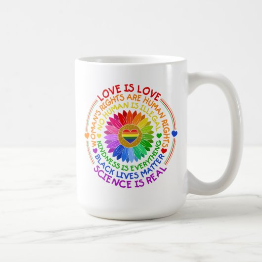 Regenbogen für Flora und Fauna Politischer und soz Kaffeetasse (Rechts)