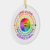 Regenbogen für Flora und Fauna Politischer und soz Keramik Ornament (Rechts)