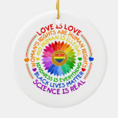 Regenbogen für Flora und Fauna Politischer und soz Keramik Ornament (Hinten)