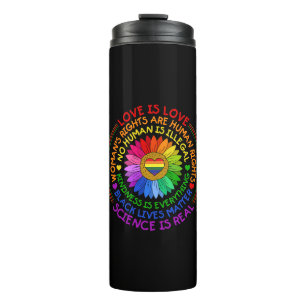 Regenbogen für Flora und Fauna Politischer und soz Thermosbecher