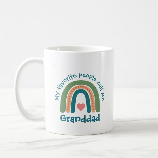 Regenbogen für Grandad von Kindern Kaffeetasse (Links)
