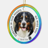 Regenbogen für immer in unserem Herz-Haustier-Gede Keramik Ornament (Links)