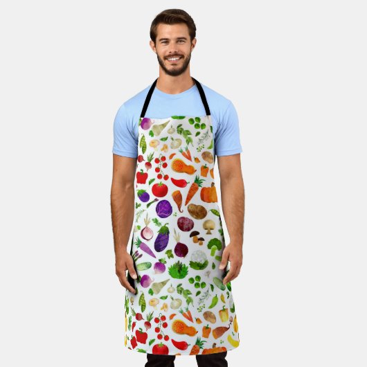 Regenbogen für Wasserfarben Gemüse Veggie Muster Schürze (Getragen)