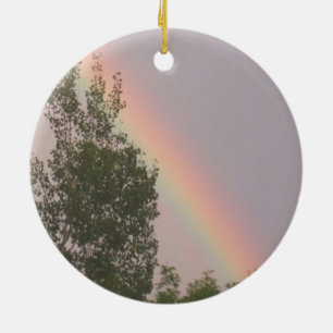 Regenbogen für Weihnachten Keramikornament