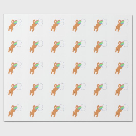 Regenbogen-Furz-Katze Geschenkpapier (Flach)