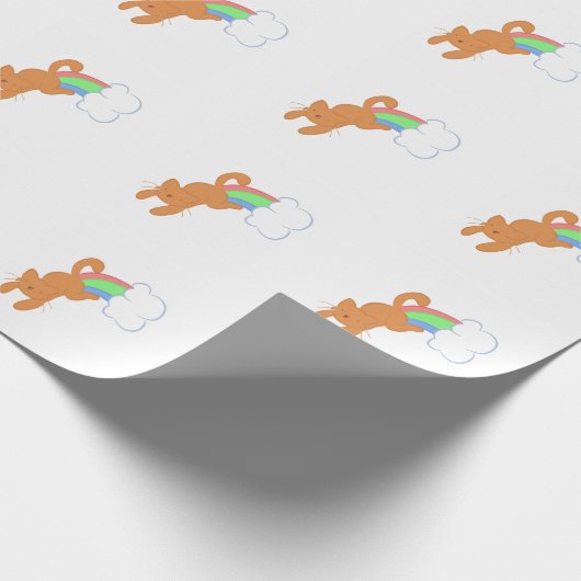 Regenbogen-Furz-Katze Geschenkpapier (Ecke)