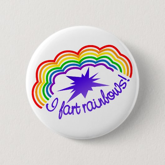 Regenbogen-Furzknopf Button (Vorderseite)
