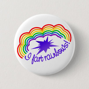 Regenbogen-Furzknopf Button