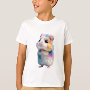 Regenbogen-Galaxie-Hamster-Wasserfarbe Kinder T-Shirt