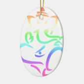 Regenbogen Ganesha Keramikornament (Links)